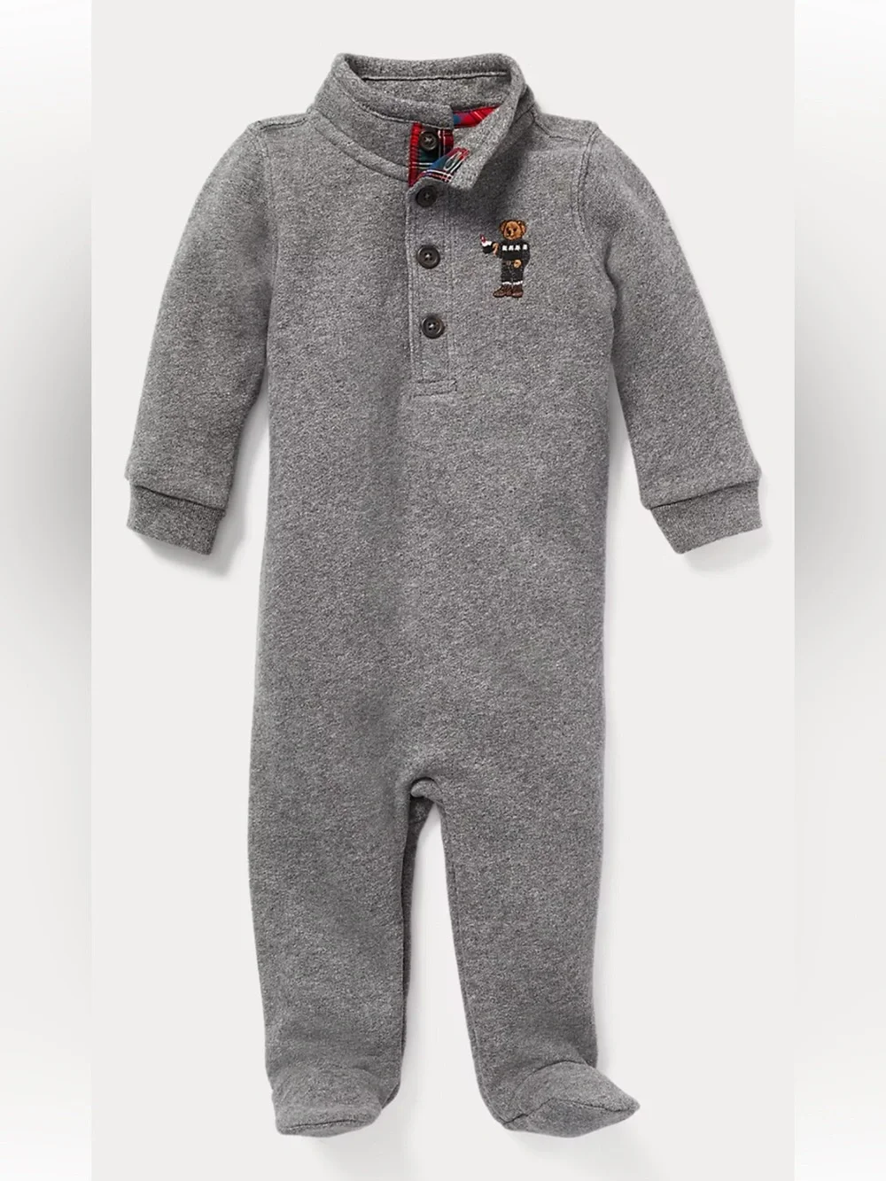 Ralph Lauren Polo Bear Cotton-Blend-Fleece Coverall